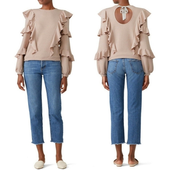 Saylor | Avian Sweater Ribbed Cascade Ruffle - Picture 2 of 10